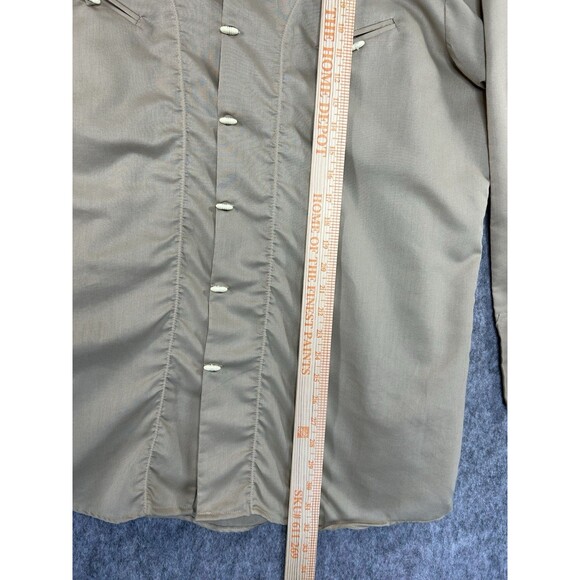 Vintage Red Rider Western Shirt Size XL Retro Rodeo Cowboy Long Sleeve Tan - Picture 6 of 9